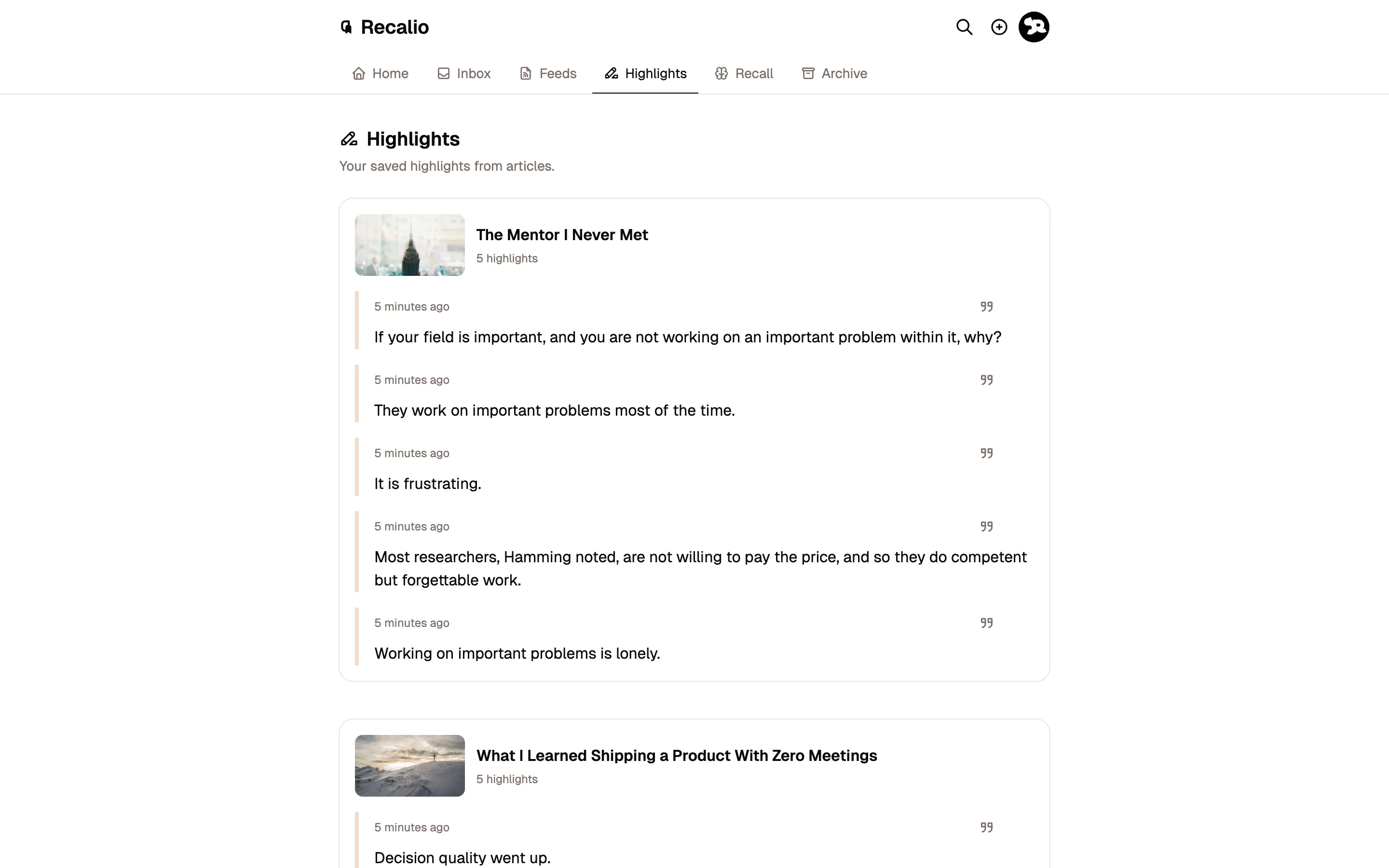 Highlights view — light